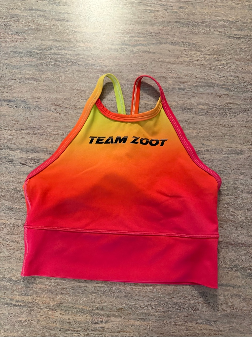 Zoot Women's Gradient Yellow Orange Pink Crop Top - Team Zoot